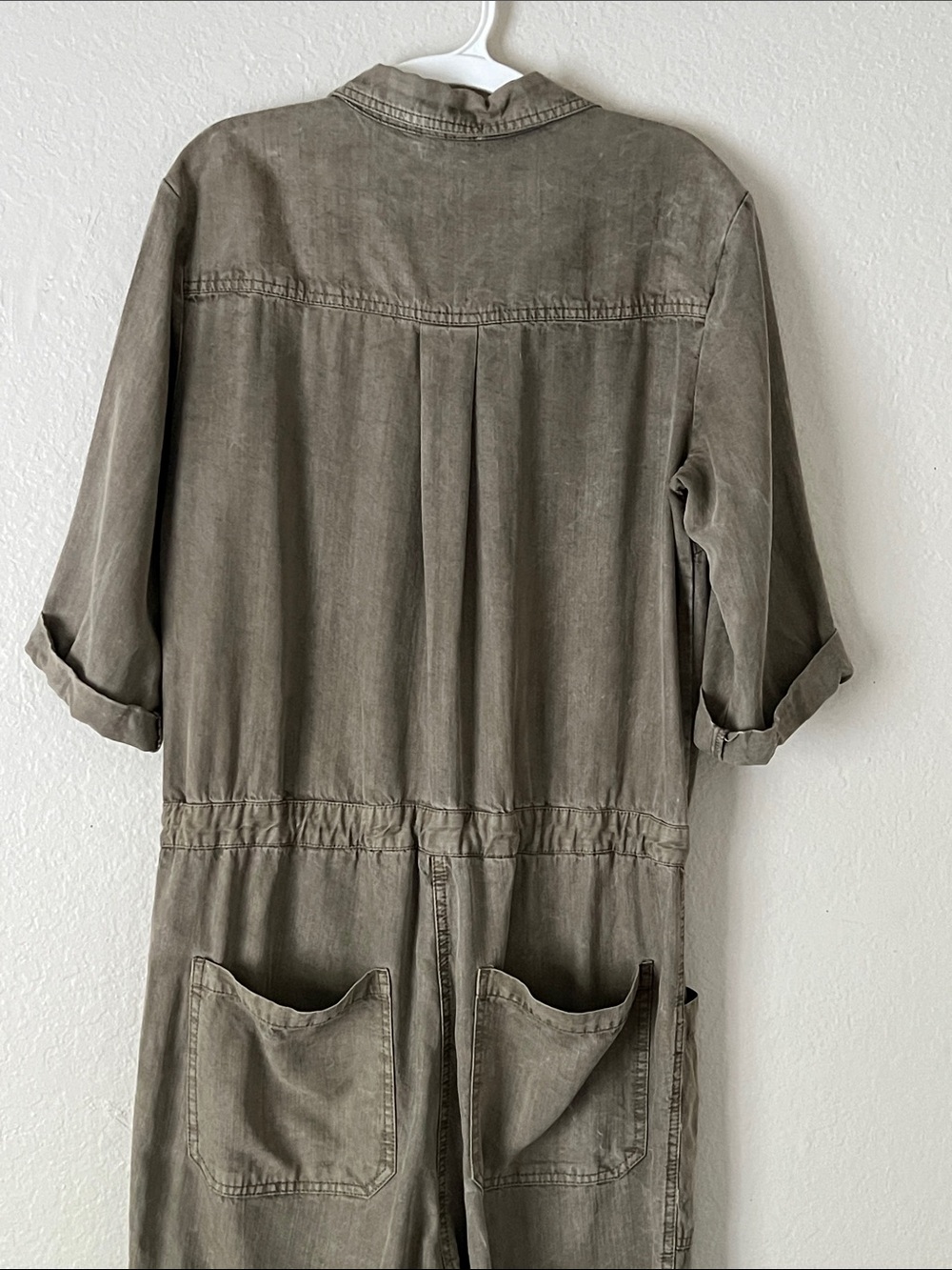 NWOT Sundance Wayside Cargo Utility Jumpsuit Vintage Wash Green Sage Size S - Picture 6 of 12